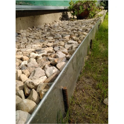 Бордюр Сплиттер DV прямой из оцинкованной стали, длина 1,2 м, высота 200 мм, толщина 3 мм