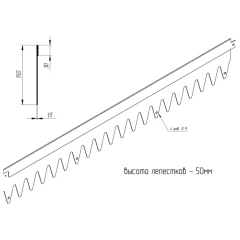 Бордюр Сплиттер алюминиевый, длина 2,5 м, высота 100 мм