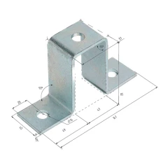 Седельный соединитель профиля HILST 41х82 мм, вертикальный