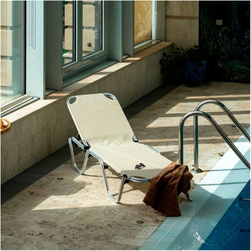 Шезлонг Dias алюминиевый, бежевый