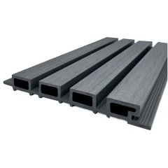 Вертикальная стеновая панель NauticPrime Line ДПК 219х26х3000мм, тёмно-серый