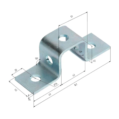 Седельный соединитель профиля HILST, 41х41 мм