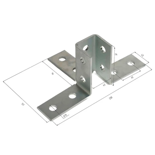 Узел соединительный с перемычкой HILST, 230х42х94х4 мм