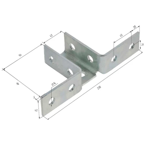 Узел соединительный HILST, 230х42х94х4 мм
