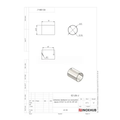 Соединитель деревянного или пластикового поручня Ø49×0,7 мм, AISI 304, GRIT 600