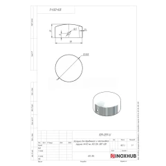 Заглушка для деревянного и пластикового поручня, Ø49 мм, AISI 304, GRIT 600