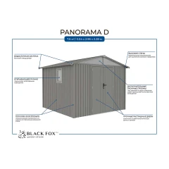 Сарай металлический Black Fox Panorama D