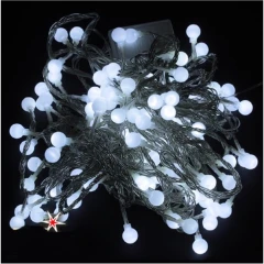 Светодиоды шарики 140 ламп с контроллером, 8 режимов., холодный белый