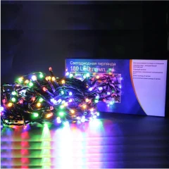 Электрогирлянда Светодиоды уличные (6м+5м провод) 120 лампочек, 8 режимов, хол.белый/многоцветный