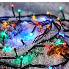Электрогирлянда Светодиоды уличные (6м+5м провод) 120 лампочек, 8 режимов, хол.белый/многоцветный