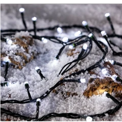 Электрогирлянда Светодиоды уличные (6м+5м провод) 120 лампочек, 8 режимов, хол.белый/многоцветный