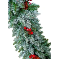 Гирлянда еловая c декором заснеженная 1,8 м