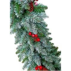 Гирлянда еловая c декором заснеженная 1,8 м