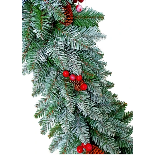 Гирлянда еловая c декором заснеженная 1,8 м