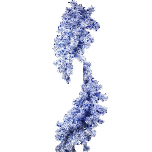 Гирлянда Рождественская-10 белая ПВХ, колокольчики синие