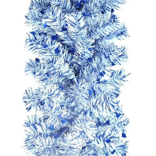 Гирлянда Рождественская-10 белая ПВХ, колокольчики синие