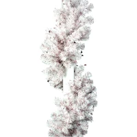 Гирлянда Рождественская-11 белая ПВХ, колокольчики пастельно-розовые