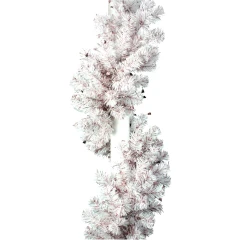 Гирлянда Рождественская-11 белая ПВХ, колокольчики пастельно-розовые