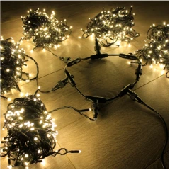 Гирлянда Спайдер 5 нитей по 20 м, чёрный провод, теплый белый, без мерцания