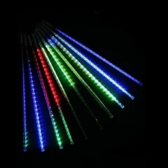 Гирлянда Тающие сосульки 80 см, 10 шт, чёрный провод, ПВХ, RGB, 10 м