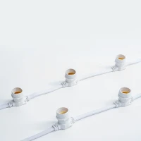 Гирлянда Белт Лайт без лампочек, бухта 50 м, белый провод ПВХ, шаг 20 см, Е27