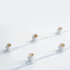 Гирлянда Белт Лайт без лампочек, бухта 50 м, белый провод ПВХ, шаг 20 см, Е27