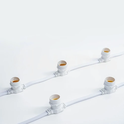 Гирлянда Белт Лайт без лампочек, бухта 50 м, белый провод ПВХ, шаг 20 см, Е27