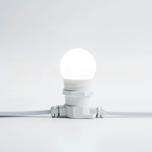 Гирлянда Белт Лайт без лампочек, бухта 50 м, белый провод ПВХ, шаг 20 см, Е27