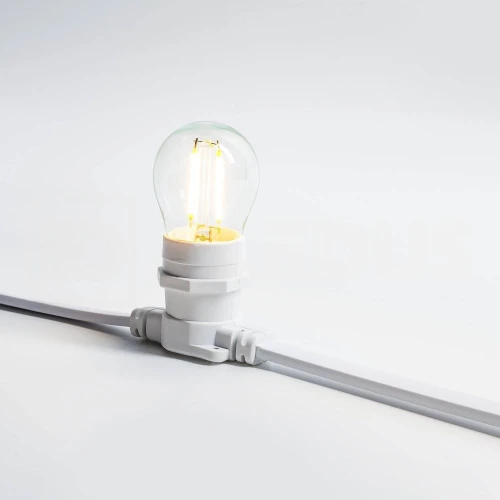 Гирлянда Белт Лайт без лампочек, бухта 50 м, белый провод ПВХ, шаг 40 см, Е27