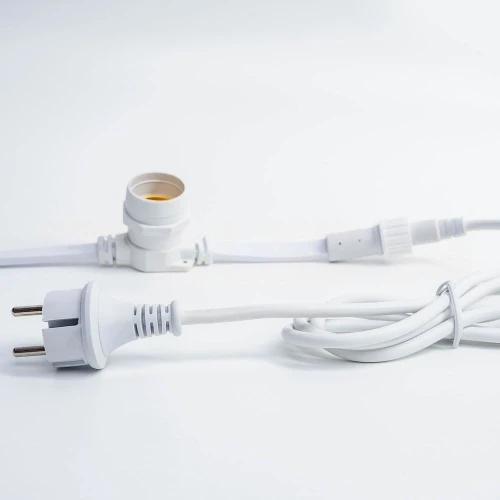 Гирлянда Белт Лайт без лампочек, бухта 50 м, белый провод ПВХ, шаг 40 см, Е27