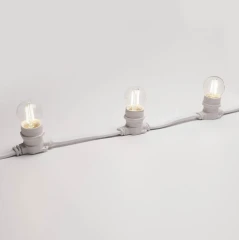 Светодиодная лампа филамент для гирлянды Белт Лайт, E27, G45, тёплая белая