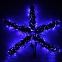 Гирлянда Спайдер 5 нитей по 20 м, чёрный провод, синий, без мерцания