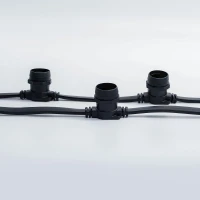 Гирлянда Белт Лайт без лампочек, бухта 50 м, чёрный провод ПВХ, шаг 40 см, Е27