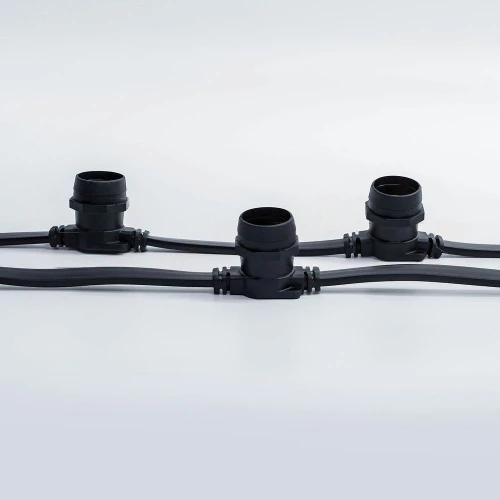 Гирлянда Белт Лайт без лампочек, бухта 50 м, чёрный провод ПВХ, шаг 40 см, Е27