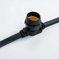 Гирлянда Белт Лайт без лампочек, бухта 50 м, чёрный провод ПВХ, шаг 40 см, Е27