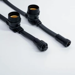 Гирлянда Белт Лайт без лампочек, бухта 50 м, чёрный провод ПВХ, шаг 40 см, Е27