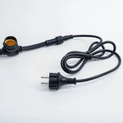 Гирлянда Белт Лайт без лампочек, бухта 50 м, чёрный провод ПВХ, шаг 40 см, Е27