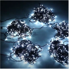Гирлянда Спайдер 5 нитей по 20 м, чёрный провод, белый, с мерцанием