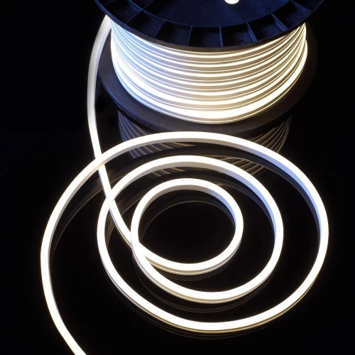 Гирлянда Гибкий неон 220 В, 8х16 мм, бухта 50 м, белый, односторонний
