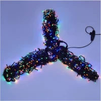 Гирлянда Спайдер 3 нити по 20 м, чёрный провод, RGB, без мерцания