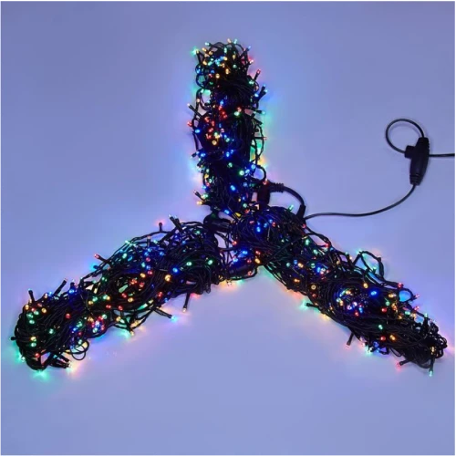Гирлянда Спайдер 3 нити по 20 м, чёрный провод, RGB, без мерцания
