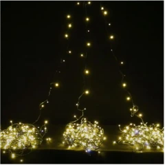 Гирлянда Спайдер 3 нити по 20 м, чёрный провод, теплый белый, без мерцания