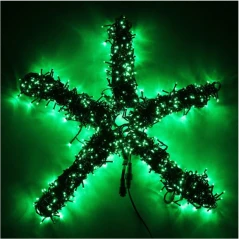 Гирлянда Спайдер 5 нитей по 20 м, чёрный провод, зеленый, без мерцания
