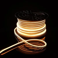 Гирлянда Гибкий неон 220 В, 8х16 мм, бухта 50 м, тёплый белый, односторонний