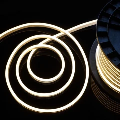 Гирлянда Гибкий неон 220 В, 8х16 мм, бухта 50 м, тёплый белый, односторонний