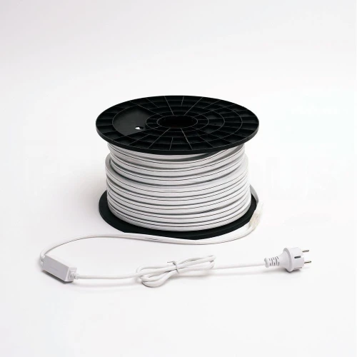 Гирлянда Гибкий неон 220 В, 8х16 мм, бухта 50 м, тёплый белый, односторонний