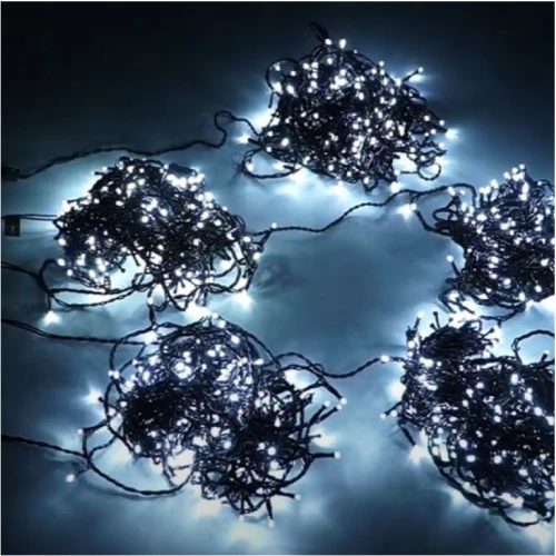 Гирлянда Спайдер 5 нитей по 20 м, чёрный провод, белый, без мерцания