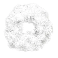 Венок новогодний - 10 белый с блеском, d-35 см. (1)