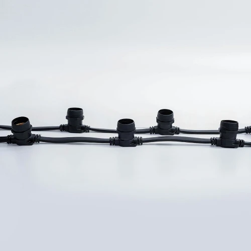 Гирлянда Белт Лайт без лампочек, бухта 50 м, чёрный провод ПВХ, шаг 20 см, Е27