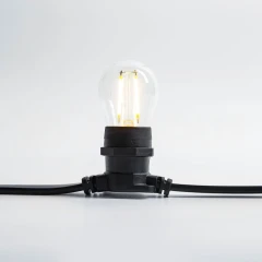 Гирлянда Белт Лайт без лампочек, бухта 50 м, чёрный провод ПВХ, шаг 20 см, Е27